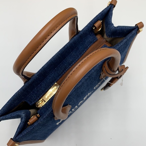 MICHAEL KORS MIRELLA SMALL SHOPPER TOP ZIP XBODY INDIGO COLOR - Picture 10 of 16